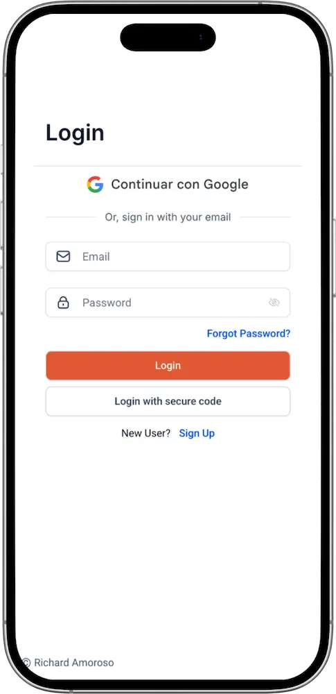 Secure Membership login screen on a mobile device